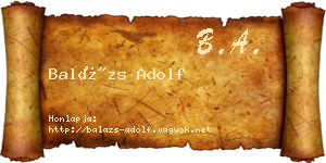 Balázs Adolf névjegykártya